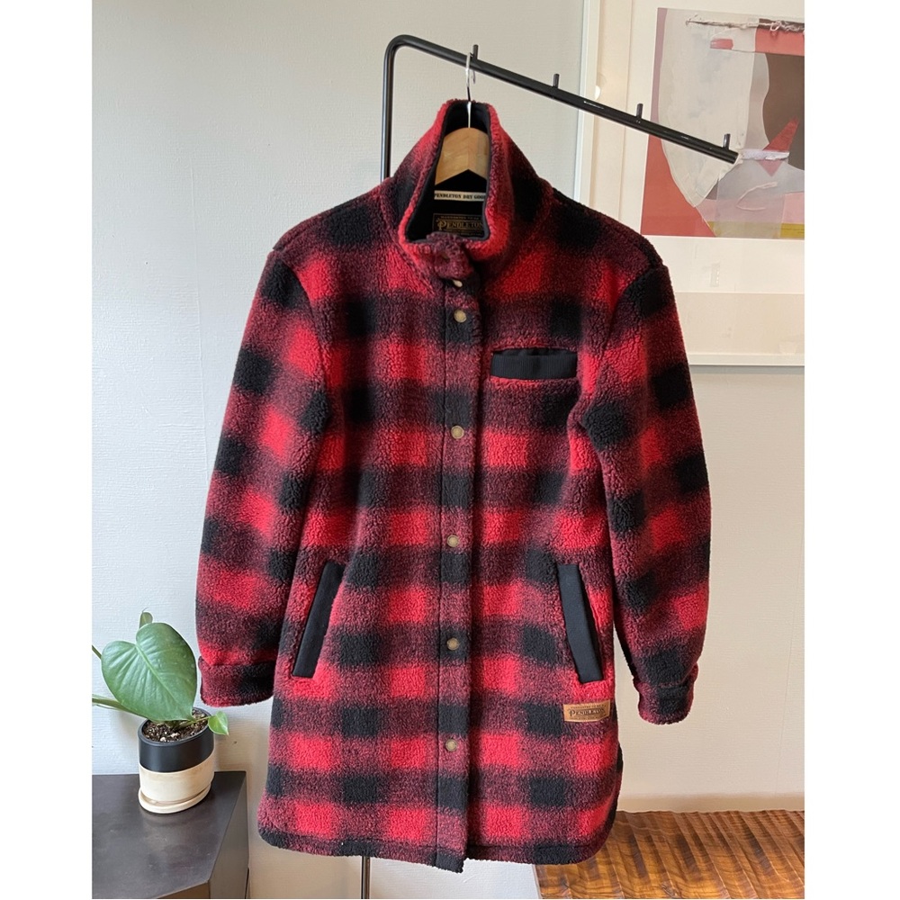 Pendleton Red and Black Buffalo Plaid Fleece Jacket
